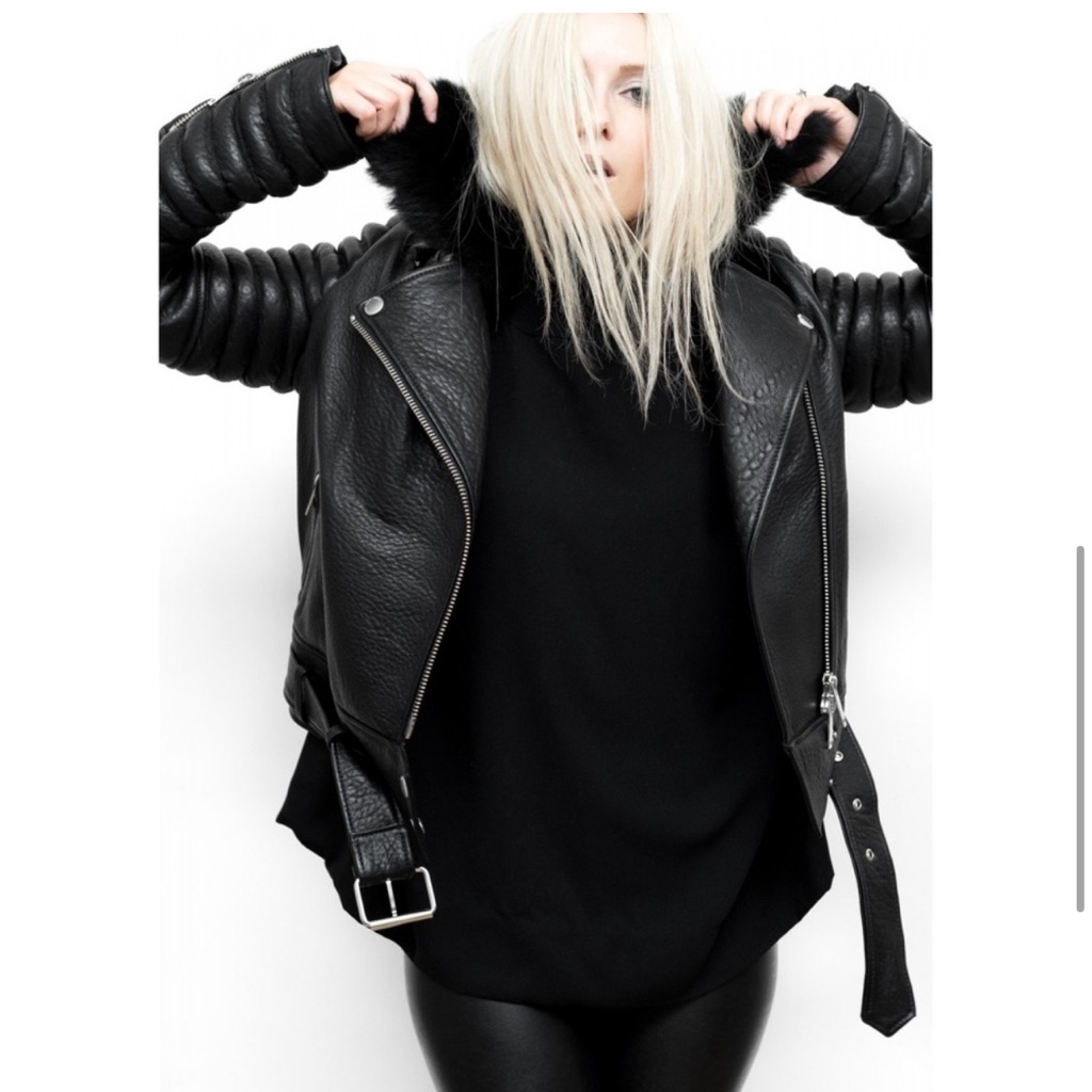 Nwt The Arrivals Rainier Iii Leather Moto Jacket Xl Motorcycle Lamb Real — image 2 of 8
